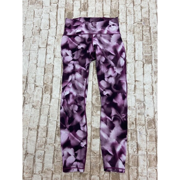 LULULEMON TRAIN TIMES 7/8 PANT BLUSH BLOSSOM ALPINE WHITE CANDY PINK LEGGINGS 6 - Picture 1 of 5